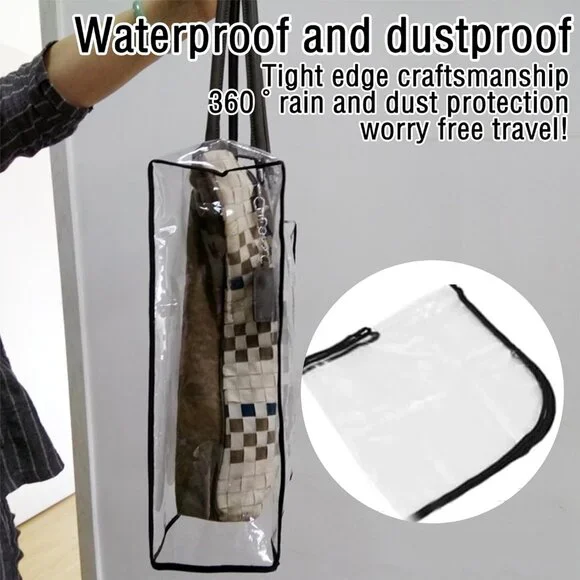 Buy Now Transparent PVC Rain Cover for Handbags - Square or Rectangle - Picture 4 of 10